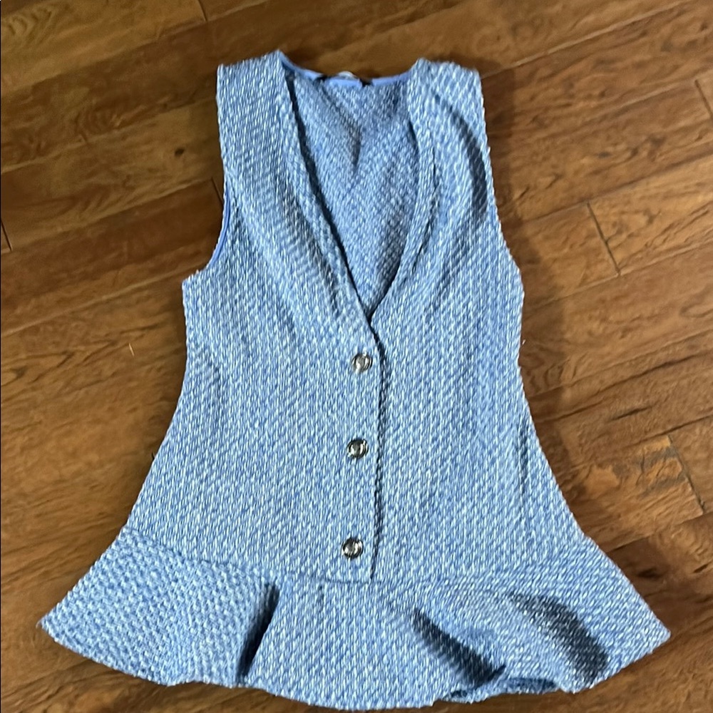 Zara Ruffled Textured Pinafore Dress